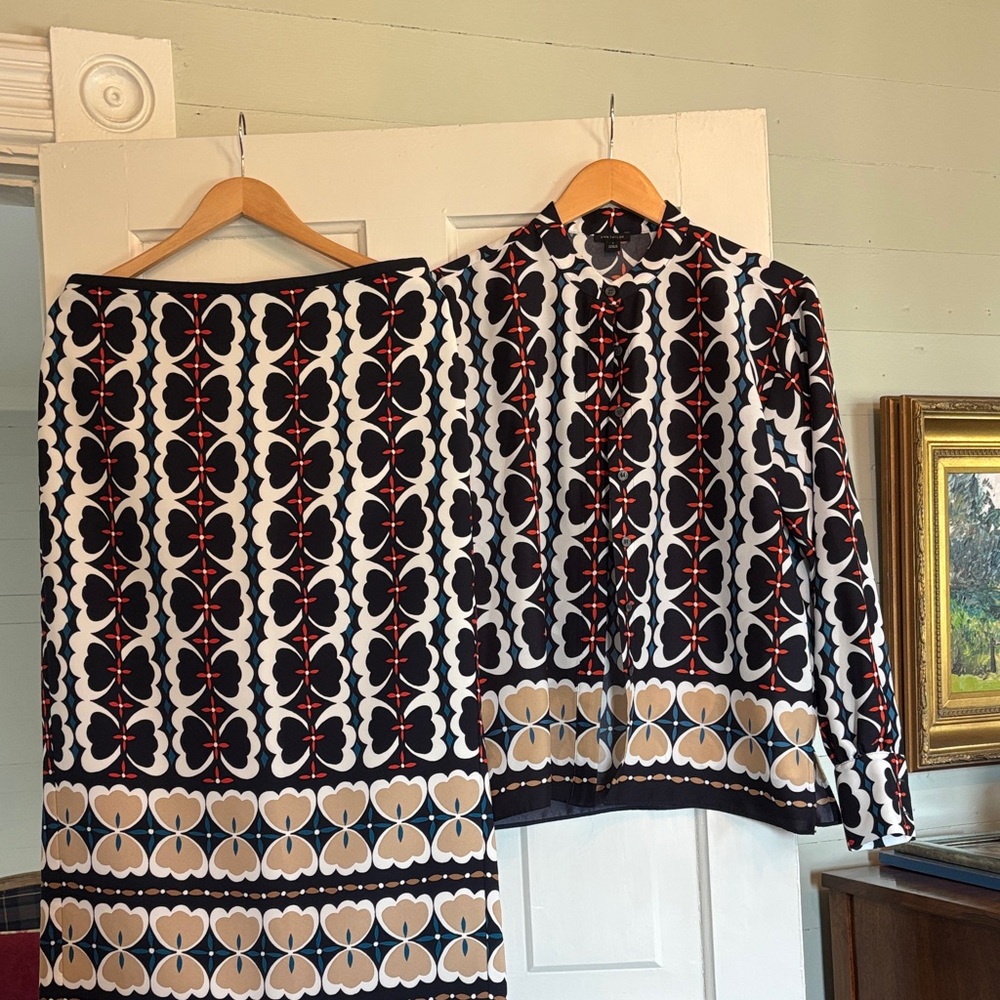 Ann Taylor Black and White Patterned Dress